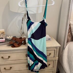 Olivaceous Kids One Piece in Teal and Navy